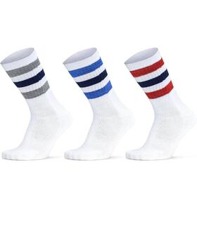 Prisco Men&#39;s Terry Socks, Art. Tennis CR, Short, with Stripes and C, Solid Color 
